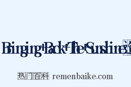 Bringing+Back+The+Sunshine造句是什么意思的图片